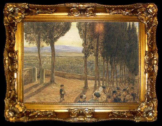 framed  William Holman Hunt Festa at Fiesole, ta009-2